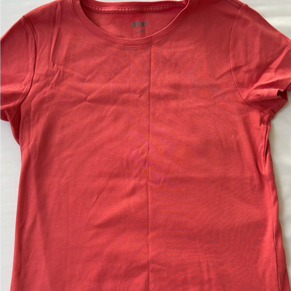 DKNY Orange Fitted Short Sleeve Tee